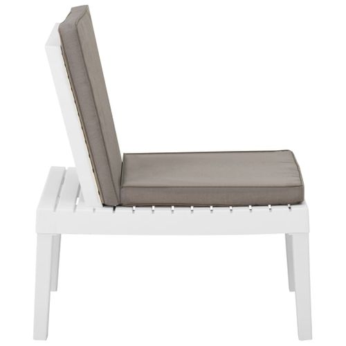 Chaise De Jardin - Fauteuil D'extérieur Avec Coussin Plastique Blanc A33