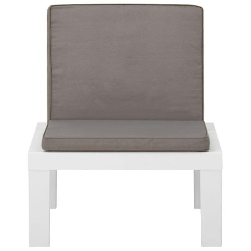 Chaise De Jardin - Fauteuil D'extérieur Avec Coussin Plastique Blanc A33