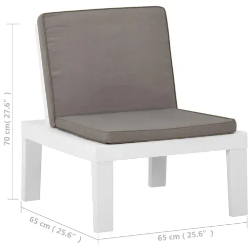 Chaise De Jardin - Fauteuil D'extérieur Avec Coussin Plastique Blanc A33
