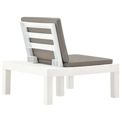 Chaise De Jardin - Fauteuil D'extérieur Avec Coussin Plastique Blanc A34