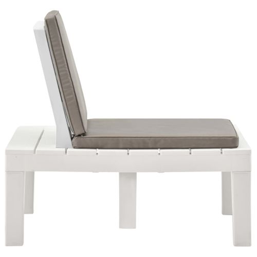 Chaise De Jardin - Fauteuil D'extérieur Avec Coussin Plastique Blanc A34