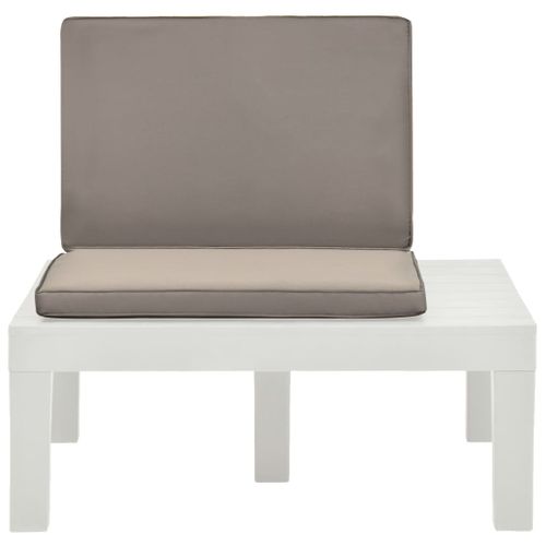 Chaise De Jardin - Fauteuil D'extérieur Avec Coussin Plastique Blanc A34