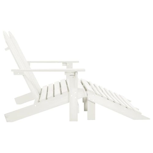 Chaise De Jardin - Fauteuil D'extérieur Adirondack 2 Places Et Repose-pied Sapin Blanc A56