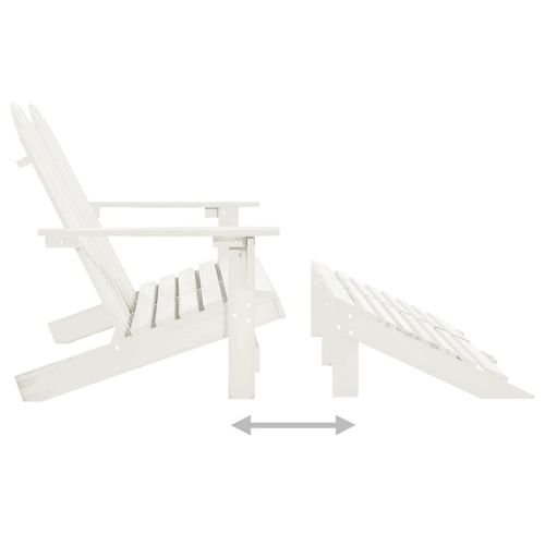 Chaise De Jardin - Fauteuil D'extérieur Adirondack 2 Places Et Repose-pied Sapin Blanc A56