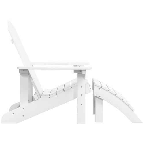 Chaise De Jardin - Fauteuil D'extérieur Adirondack Avec Repose-pied Pehd Blanc A69