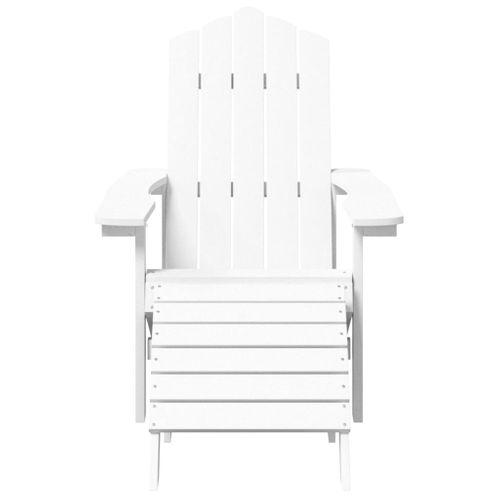 Chaise De Jardin - Fauteuil D'extérieur Adirondack Avec Repose-pied Pehd Blanc A69