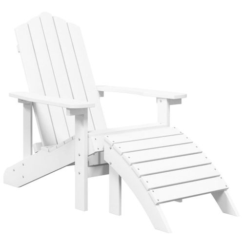 Chaise De Jardin - Fauteuil D'extérieur Adirondack Avec Repose-pied Pehd Blanc A69