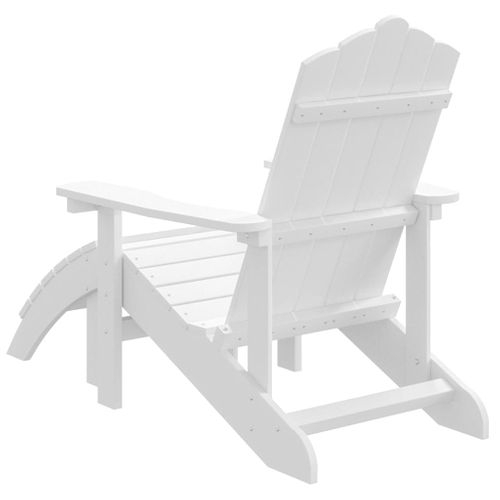 Chaise De Jardin - Fauteuil D'extérieur Adirondack Avec Repose-pied Pehd Blanc A69