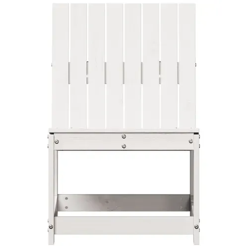 Chaise De Jardin - Fauteuil D'extérieur Blanc 50,5x55x77 Cm Bois De Pin Massif A139