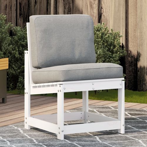 Chaise De Jardin - Fauteuil D'extérieur Blanc 50,5x55x77 Cm Bois De Pin Massif A139