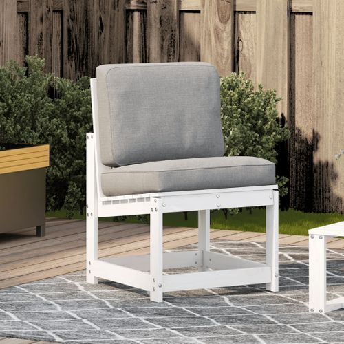 Chaise De Jardin - Fauteuil D'extérieur Blanc 50,5x55x77 Cm Bois De Pin Massif A139
