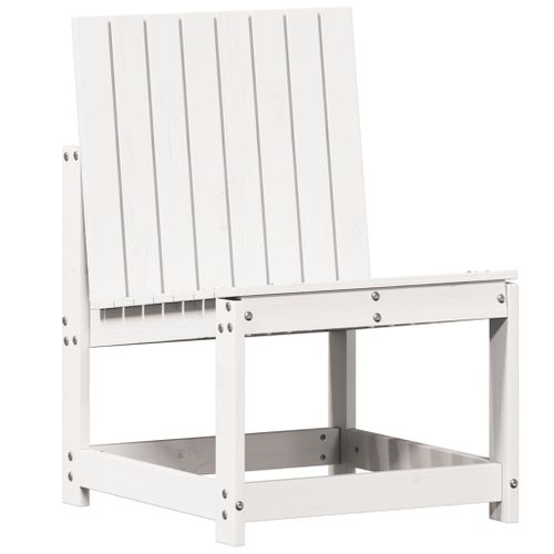 Chaise De Jardin - Fauteuil D'extérieur Blanc 50,5x55x77 Cm Bois De Pin Massif A139