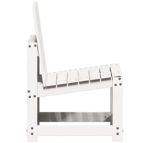 Chaise De Jardin - Fauteuil D'extérieur Blanc 50,5x55x77 Cm Bois De Pin Massif A139