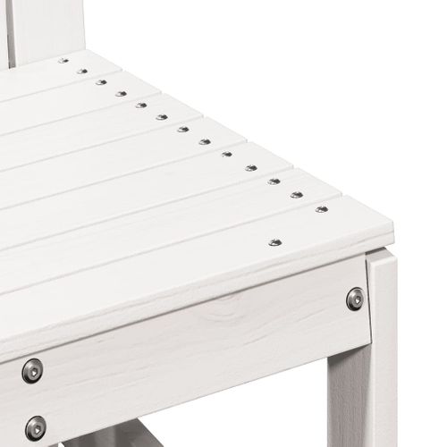 Chaise De Jardin - Fauteuil D'extérieur Blanc 50,5x55x77 Cm Bois De Pin Massif A139