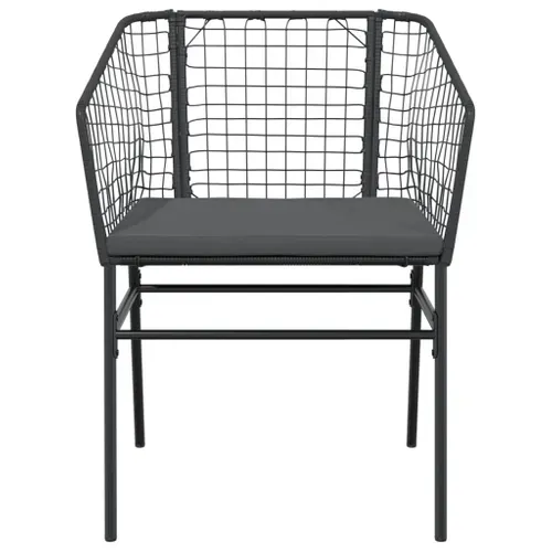 Lot De 2 Chaises De Jardin - Fauteuils D'extérieur Avec Coussins Noir Résine Tressée A330