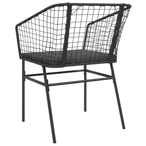 Lot De 2 Chaises De Jardin - Fauteuils D'extérieur Avec Coussins Noir Résine Tressée A330