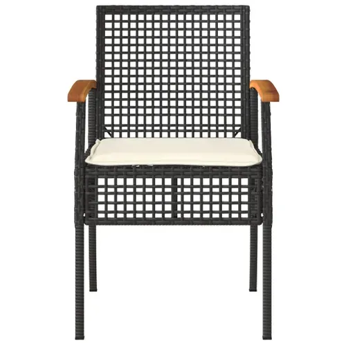 Lot De 2 Chaises De Jardin - Fauteuils D'extérieur Avec Coussins Noir Résine Tressée Acacia A331