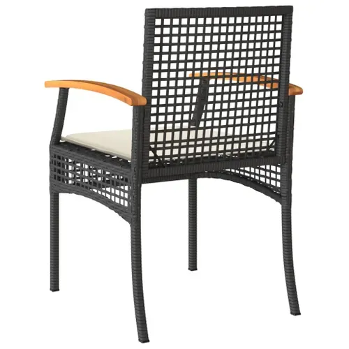 Lot De 2 Chaises De Jardin - Fauteuils D'extérieur Avec Coussins Noir Résine Tressée Acacia A331