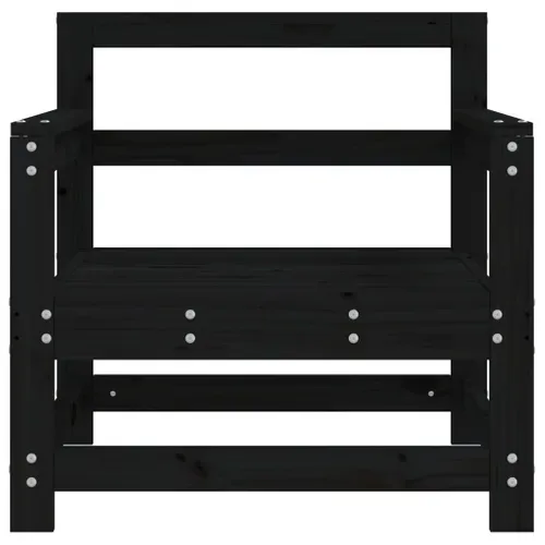 Lot De 2 Chaises De Jardin - Fauteuils D'extérieur Noir Bois Massif De Pin A358