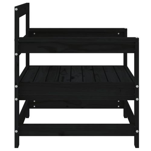 Lot De 2 Chaises De Jardin - Fauteuils D'extérieur Noir Bois Massif De Pin A358