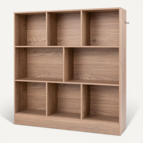Bibliothèque, Étagère, Meuble De Rangement à 8 Cubes Autoportant à 3 Niveaux Bois 100 Cm Naturel