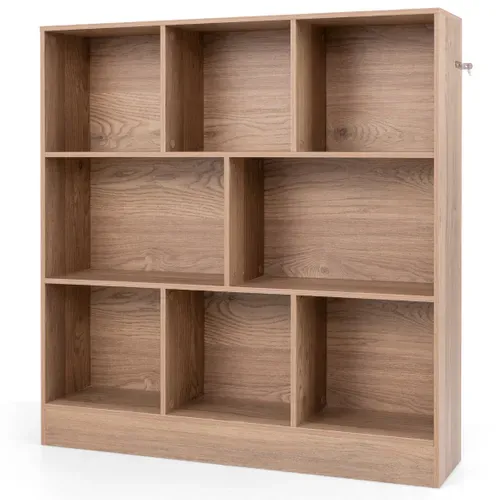 Bibliothèque, Étagère, Meuble De Rangement à 8 Cubes Autoportant à 3 Niveaux Bois 100 Cm Naturel