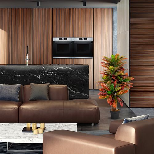 Plante Artificielle De Croton De 100 Cm Fausse Plante De Croton Feuilles Panachées Colorées