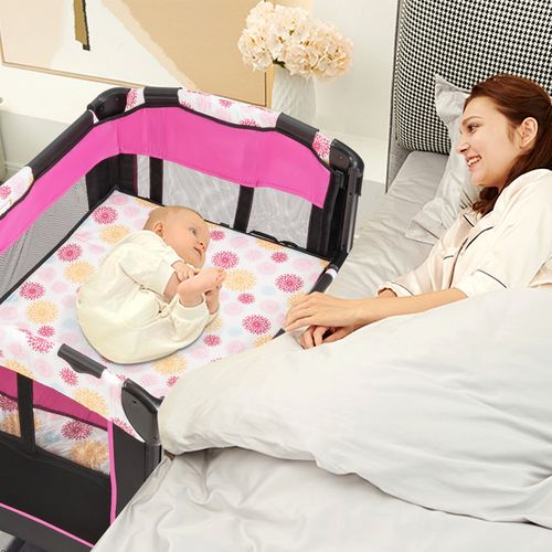 3 En 1 Lit Parapluie Pour Bébé Avec Table à Langer Pour Bébé 0-36 Mois Hauteur Réglable