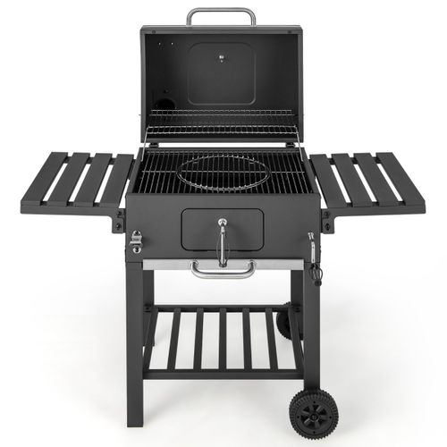 Barbecue à Charbon De Bois Extérieur Gril Au Charbon De Bois Portable Avec 2 Tables D'appoint