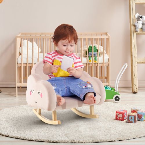Chaise à Bascule Pour Enfant Siège Enfant Pieds En Bois Massif Patins Antidérapants