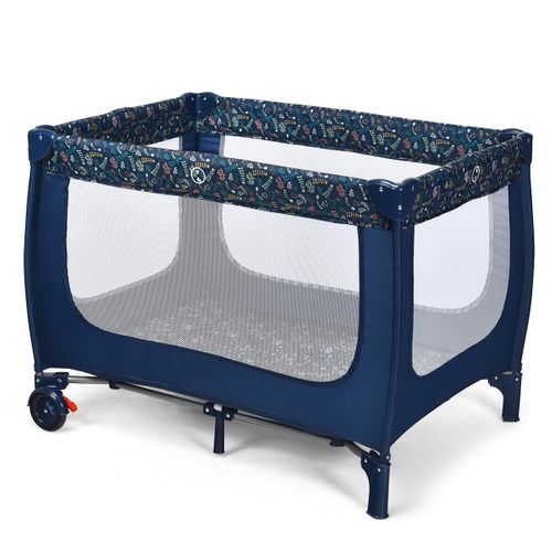 Lit Parapluie Pour Bébé Avec Matelas Roulettes Sac De Transport Parc Bébé 0-36 Mois Bleu