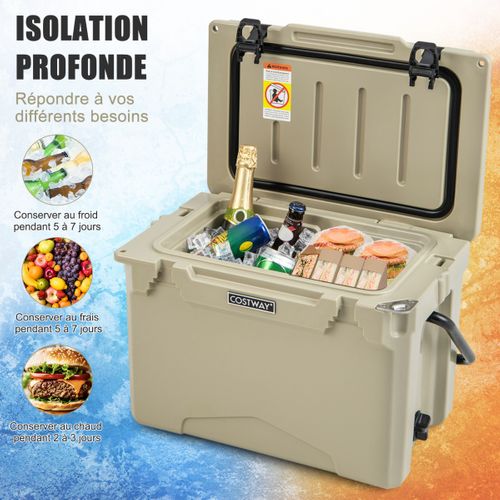 Glacière Isotherme Ronde 25 QT - Avec Bouchon Vidange - Portable Pour Extérieur - Neuf
