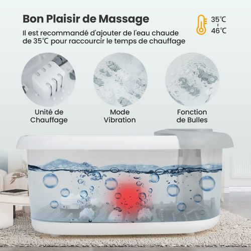 Masseur Pieds Bain De Pieds Avec Massage Automatique Massage Pieds 35-46°c Gris