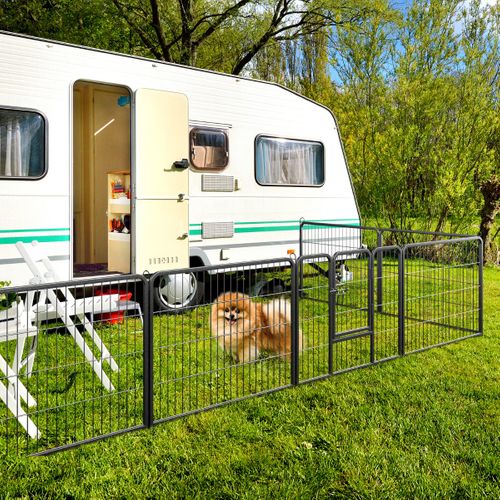 Enclos Pour Chiens 8 Panneaux Hauteur De 60cm Pour Chiot Animaux Parc Portable Pliable Avec Porte