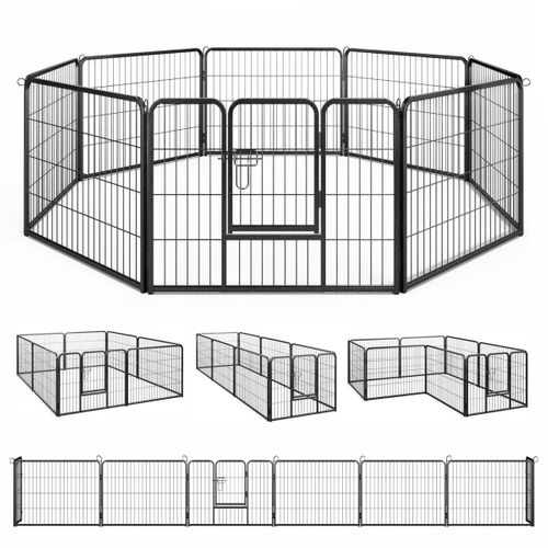 Enclos Pour Chiens 8 Panneaux Hauteur De 60cm Pour Chiot Animaux Parc Portable Pliable Avec Porte