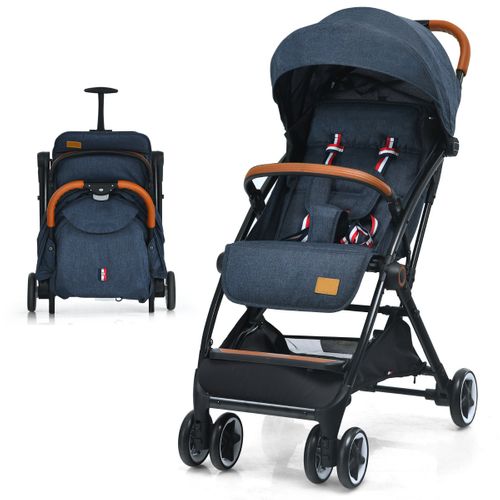 Poussette Bébé Pliable Poussette à Une Main Avec Cadre En Aluminium Léger Dossier Et Repose-pieds
