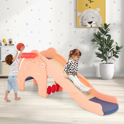 Toboggan De Jeu Pour Enfants En Forme D'éléphant Toboggan 4 En 1 Avec Panier