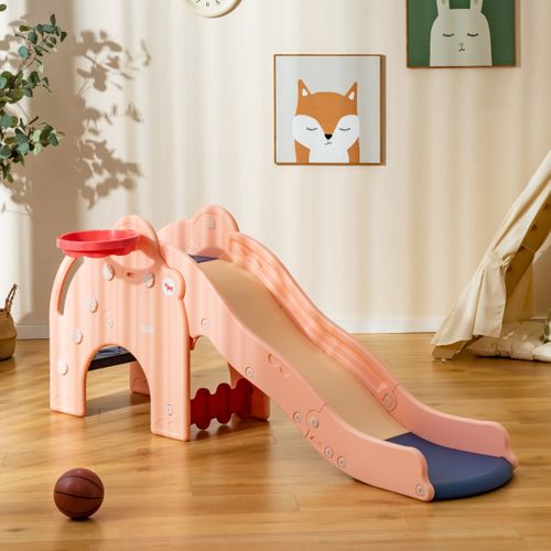 Toboggan De Jeu Pour Enfants En Forme D'éléphant Toboggan 4 En 1 Avec Panier