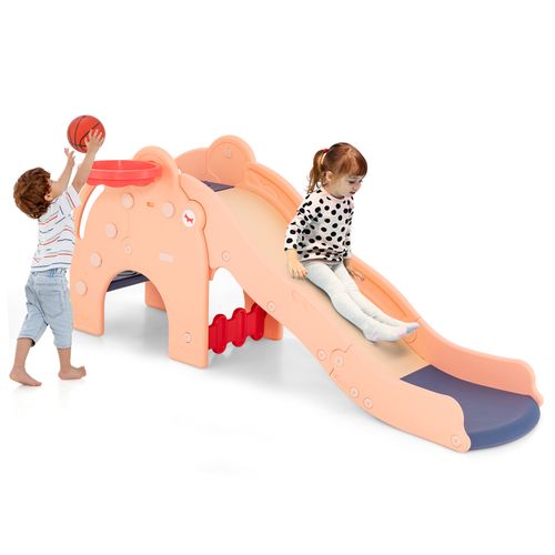 Toboggan De Jeu Pour Enfants En Forme D'éléphant Toboggan 4 En 1 Avec Panier