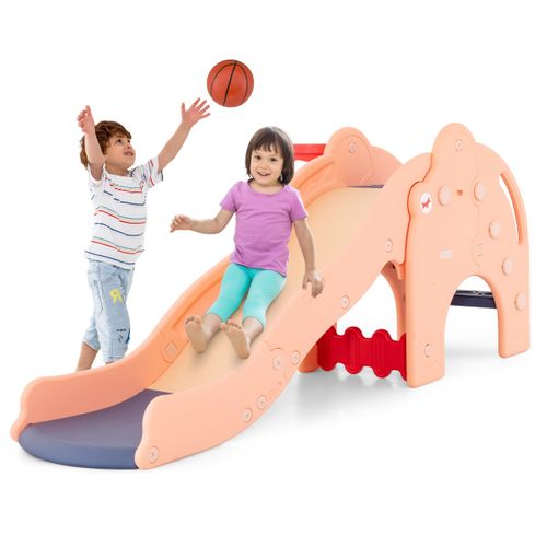Toboggan De Jeu Pour Enfants En Forme D'éléphant Toboggan 4 En 1 Avec Panier