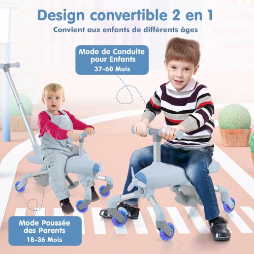 Draisienne à Pousser 2 En 1 Pour Enfants De 18 Mois à 6 Ans Trotteur à Pousser
