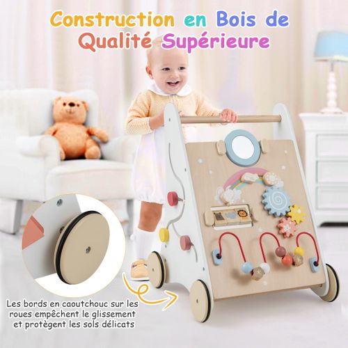 Trotteur En Bois 10 En 1 LOL-FUN – Centre D'Activités Éducatif Bébé 12 Mois+ Garçon Fille