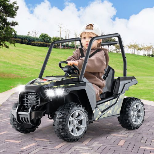 Véhicule Buggy 24 V Pour Enfants Télécommande 3 Vitesses 2 Suspensions à Ressort Noiretgris