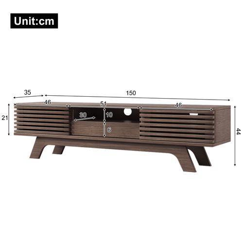 Meuble TV Bois, Meuble TV Avec Un Tiroir Et Deux Portes, Buffet Bas TV Pour Le Salon,150 X 35 X 44cm