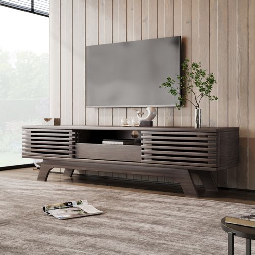 Meuble TV Bois, Meuble TV Avec Un Tiroir Et Deux Portes, Buffet Bas TV Pour Le Salon,150 X 35 X 44cm