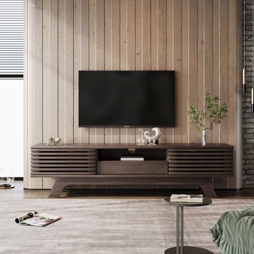 Meuble TV Bois, Meuble TV Avec Un Tiroir Et Deux Portes, Buffet Bas TV Pour Le Salon,150 X 35 X 44cm