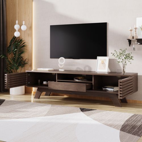 Meuble TV Bois, Meuble TV Avec Un Tiroir Et Deux Portes, Buffet Bas TV Pour Le Salon,150 X 35 X 44cm