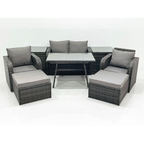 Ensemble De Meubles De Jardin Avec Chaise Inclinable Canapé 3 Places Table D'appoint - Salon De