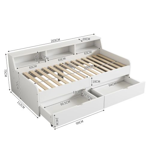 Bibliothèque Enfant 3 Niveaux En Forme De Maison - Meuble De Rangement Blanc, Dimensions 63,7 X 29,7 X 89,5 Cm - 4