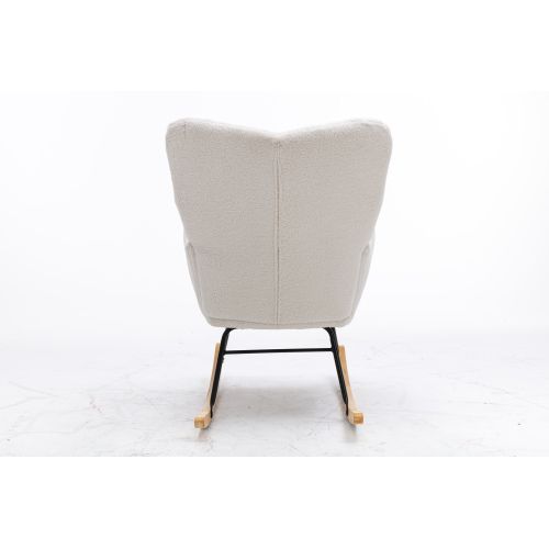 Chaise D'époque Moderne Du Milieu Du Siècle En Tissu Teddy Couleur Blanche